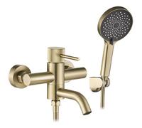 Bath Faucet Rea Lungo Stripe Brush Gold