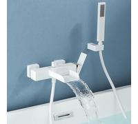 Bath Faucet Waterfall with Hand Shower, Faucet Bathtub Brass Bath Faucet Water Cold and Hot Bath Faucet,