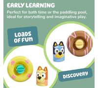 Toomies Bluey Bath Float 2 Pack | Pouring Cup Bluey and Bingo ToddlerBath Toys in Floating Pool Rings with Water Wheels | Officially Licensed BlueyToys | Toddler Toys for 18 Month Old Plus