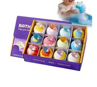 Bath Foam | 12 Pieces Perfumed Salt Balls with Bath Toys and Bubbles, for Home Use on the Go Girls Families Men Youth Women Wives