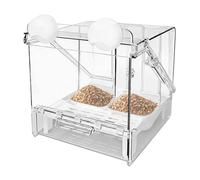 Bath for Cage Birds | Transparent - Parakeet Bath, for Australian Parakeets, Canaries, Cockatiels, Parrots, Finches, Lovebirds, Nymphs and Lovys