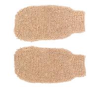 Bath Glove Exfoliating 2pcs Ramie Jute Scrubber Beige