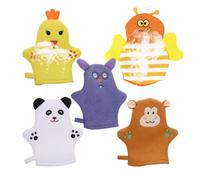 Bath Gloves 5 Pieces Reusable Ergonomic Non Slip Gentle Tool | Bathing Shower Mittens for Boy Girl Adult Body Bathroom Home Indoor