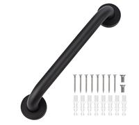 Bath Grab Rails Stainless Steel Shower Hand Rail Safety Handles 30cm Bathroom Handrail Grab Bar Toilet Grab Handle Black Mobility Aids for Elderly Children and Disability