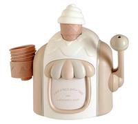 Bath Ice Cream Foam Maker, Fun Bath Bubble Maker with Suction Cups, Portable Safe Plastic Ice Cream Toy for Girls Boys, Khaki