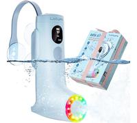 Bath Jet Spa, Bubble/Jet Mode, Cordless Portable Bathtub Accessories with 2600mAh Battery, IP67 Waterproof, LED Light & Temp Display, 3-Speed Adjustable, Ideal Home Spa Relaxing Gift for Women , Blue