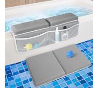 Bath Kneeler and Elbow Kneeling Rest Pad for Baby Bathing Parents, Comfortable Extra Thick Bath Kneeler Pad for Bathtub, Non Slip Pad Baby Bath Essentials with Bath Toy Storage for Tub-Dinosaur