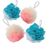 Bath Loofah Sponge, 4 Pack Shower Loofah for Men and Women 40G Shower Mesh Ball Soft Pouf Body Scrubber, Exfoliate, Cleanse, Shower Accessories