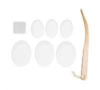 Bath Lotion Applicator with Long Wooden Handle, Back Scrubber Brush for Men and Women, EVA Soft Head Shower Lotion Applicator for Hard to Reach Areas, Includes 6