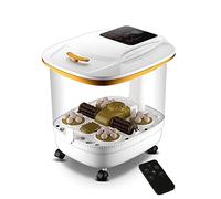 Bath Massager with Fast Heating,4 Rollers 2 Maize Massage Rollers Foot Soaker Tub with Remote Control,Time-Settable Digital Temp Control Foot Soaker with Red Light,Feet Stress Relie