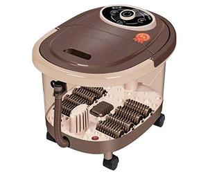 Bath Massager with Heat and Massage and Bubble Jets, Motorized Shiatsu Massage Ball + Motorized Maize Roller + Rotatable Pedicure Stone, Red Light, Adjustable Time Temperature