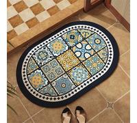 Bath Mat 140x200cm, Quick Dry Bathroom Mat, Fast Absorption Bath Mats for Bathroom Accessories, Non-Slip Thin Rug Bathmat Bath Matt Floor Washable Carpet for Toilet Shower Kitchen Decor Oval 5-811