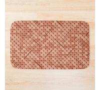 Bath Mat 20x31 in Terracotta Tiles | Non-Slip, 100% Polyester, Absorbent, Machine Washable Artwork Rug - Famgem, Ob-FG-RedBSBhMt1-3948440506.1044