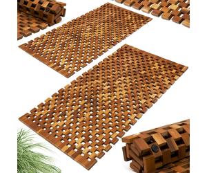 Bath Mat 2Pcs Acacia Wood Mosaic FSC®-certified