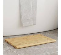 Bath Mat 2pcs Natural Bamboo 50x35cm Slatted Shower Spa Doormat Eco QuickDry set