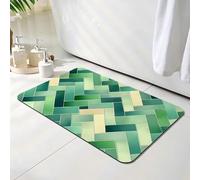 Bath Mat 30 x 40 cm, Modern Bathroom Mat, Super Absorbent Carpet, Non Slip Thin Rubber Backing Bathroom Washable Rug Fit Under Door, Quick Dry Bath Foot Mats, Easy to Clean, for Shower Simple O-4610