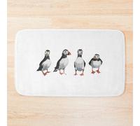 Bath Mat 4 Puffins in a Line 20 x 31 inch Non-slip Bathroom