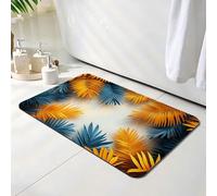 Bath Mat 40 x 50 cm, Summer Bathroom Mat, Super Absorbent Carpet, Non Slip Thin Rubber Backing Bathroom Washable Rug Fit Under Door, Quick Dry Bath Foot Mats, Easy to Clean, for Shower Plant O-8311