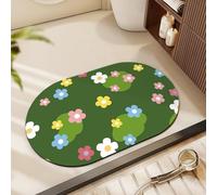 Bath Mat 40X60Cm Pink And Yellow Flowers Super Absorbent Non Slip Bathroom Mat Quick-Drying Kitchen Door Mats Washable,Simple Kitchen Door Mats,For Home, Bedroom, Bathroom,Toilet