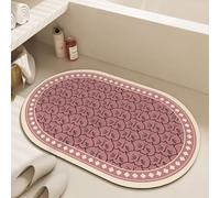 Bath Mat 40X60Cm Pink Cat Super Absorbent Non Slip Bathroom Mat Quick-Drying Kitchen Door Mats Washable,Simple Kitchen Door Mats,For Home, Bedroom, Bathroom,Toilet