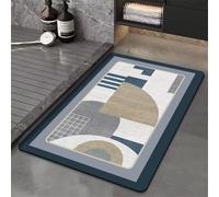 Bath Mat 40x60cm, Quick Dry Bathroom Mat, Fast Absorption Bath Mats for Bathroom Accessories, Non-Slip Thin Rug Bathmat Bath Matt Floor Washable Carpet for Toilet Shower Kitchen Decor Round 5-784