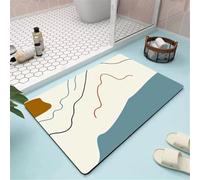 Bath Mat 40x60cm, Quick Dry Bathroom Mat, Fast Absorption Bath Mats for Bathroom Accessories, Non-Slip Thin Rug Bathmat Bath Matt Floor Washable Carpet for Toilet Shower Kitchen Decor Summer 5-340