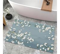Bath Mat 40x60cm, Quick Dry Bathroom Mat, Fast Absorption Bath Mats for Bathroom Accessories, Non-Slip Thin Rug Bathmat Bath Matt Floor Washable Carpet for Toilet Shower Kitchen Decor Summer 5-343