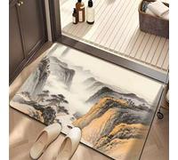 Bath Mat 40x60cm, Quick Dry Bathroom Mat, Fast Absorption Bath Mats for Bathroom Accessories, Non-Slip Thin Rug Bathmat Bath Matt Floor Washable Carpet for Toilet Shower Kitchen Decor Impression 5-751