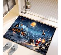 Bath Mat 40X60Cm White Buildings Super Absorbent Non Slip Bathroom Mat Quick-Drying Kitchen Door Mats Washable,Simple Kitchen Door Mats,For Home, Bedroom, Bathroom,Toilet