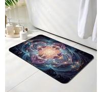 Bath Mat 50 x 60 cm, Dream Bathroom Mat, Super Absorbent Carpet, Non Slip Thin Rubber Backing Bathroom Washable Rug Fit Under Door, Quick Dry Bath Foot Mats, Easy to Clean, for Shower Flower O-483