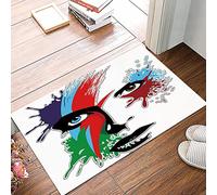 Bath Mat 50x80 cm Non-Slip Bathroom Mat Super Absorbent Water,David Bowie Decor,Bowies Eyes Ziggy Stardust Expression Inspired Artwor,Machine-Washable,Microfiber Absorbent Bathroom Floor Mat