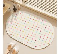 Bath Mat 50x80CM Colorful Dots Diatomite Stone Absorbent and Non-Slip | Super Absorbent and Non-Slip anti mould Bathroom Mat,diatomite stone quick dry,shower mat ,bathroom rug