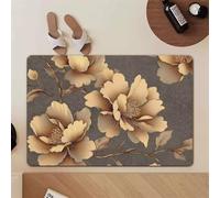 Bath Mat 50x80cm, Quick Dry Bathroom Mat, Fast Absorption Bath Mats for Bathroom Accessories, Non-Slip Thin Rug Bathmat Bath Matt Floor Washable Carpet for Toilet Shower Kitchen Decor Peony 5-739