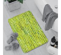 Bath Mat 60 x 100 cm Non-Slip Bathroom Mat Super Absorbent Water,Lime Green,Pastel Wall Vibrant Toned Brick Background Modern Urban Style Arti,Machine-Washable,Microfiber Absorbent Bathroom Floor Mat