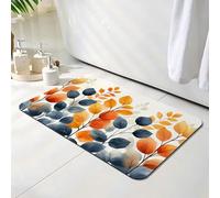 Bath Mat 60 x 90 cm, Autumn Bathroom Mat, Super Absorbent Carpet, Non Slip Thin Rubber Backing Bathroom Washable Rug Fit Under Door, Quick Dry Bath Foot Mats, Easy to Clean, for Shower Leaf O-2915