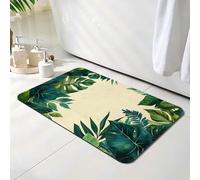 Bath Mat 60 x 90 cm, Summer Bathroom Mat, Super Absorbent Carpet, Non Slip Thin Rubber Backing Bathroom Washable Rug Fit Under Door, Quick Dry Bath Foot Mats, Easy to Clean, for Shower Plant O-8261