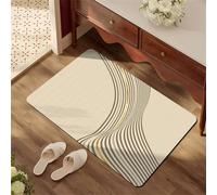 Bath Mat 60x90cm, Quick Dry Bathroom Mat, Fast Absorption Bath Mats for Bathroom Accessories, Non-Slip Thin Rug Bathmat Bath Matt Floor Washable Carpet for Toilet Shower Kitchen Decor Wave 5-166