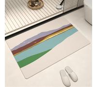 Bath Mat 60x90cm, Quick Dry Bathroom Mat, Fast Absorption Bath Mats for Bathroom Accessories, Non-Slip Thin Rug Bathmat Bath Matt Floor Washable Carpet for Toilet Shower Kitchen Decor Rainbow 5-667
