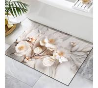 Bath Mat 60x90cm, Quick Dry Bathroom Mat, Fast Absorption Bath Mats for Bathroom Accessories, Non-Slip Thin Rug Bathmat Bath Matt Floor Washable Carpet for Toilet Shower Kitchen Decor Spring 5-184