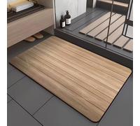 Bath Mat 60X90Cm Wood Super Absorbent And Non-Slip Anti Mould Bathroom Mat,Diatomite Stone Bath Mat Quick Dry,Shower Mat Outside Shower, Bathroom Rug,Bathroom Accessory