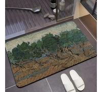 Bath Mat 90x150cm, Quick Dry Bathroom Mat, Fast Absorption Bath Mats for Bathroom Accessories, Non-Slip Thin Rug Bathmat Bath Matt Floor Washable Carpet for Toilet Shower Kitchen Decor Natural 5-712