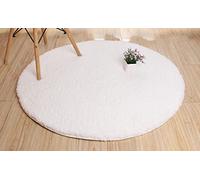 Bath Mat Berber Fleece Round Bath Rugs Living Room Bedroom Soft And Comfortable Carpet Cushion 100cm In Diameter White
