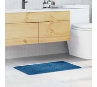 Bath Mat Blue 50x80cm Polypropylene Anti-Slip Latex Backing Indoor Durable Plush