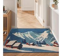 Bath Mat Blue Landscape Bathroom Mat Rug Soft Microfiber Non Slip Bath Mats for Bathroom Floor Water Absorbent Bathmat Machine Washable Bath Matt Carpet 40x60cm