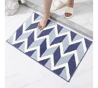 Bath Mat Blue White Bathroom Mat Rug Soft Microfiber Non Slip Floor Mats Water Absorbent Bath mats for Bathroom Carpet Machine Washable Doormat Bathmats 40x60cm