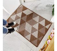 Bath Mat Brown Geometry Bathroom Mat Rug Soft Microfiber Non Slip Floor Mats Water Absorbent Bath mats for Bathroom Carpet Machine Washable Doormat Bathmats 50x80cm