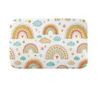 Bath Mat Colourful Rainbow Star Clouds 45 X 75 cm Large Bath Mat, Non Slip In, Bedroom Rugs, Bathroom Accessories, Bathroom Rug Restroom Living Room Bedroom Kitchen Entryway Decor