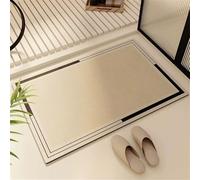 Bath Mat Cream Super Absorbent Bath Mats for Bathroom Rug, Quick Dry Non-Slip Shower Floor Mat, Washable Rugs with Rubber Backed, Carpet for Living Room, Bedroom, Kitchen, Toilet, Door 45x70cm 3-237