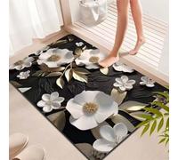 Bath Mat Dark 50x80cm Bathroom Bath Mats Non Slip Shower Mat Super Absorbent Water Bathroom Rug, Soft, Quick Dry, Washable Door Carpet Floor Rugs for Home, Kitchen, Toilet, Bedroom, Doormat 6-228