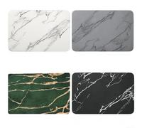 Bath Mat Diatomite Stone PU Non Slip Quick Dry Floor Pad for Bathroom Shower Kitchen 60x40CM Absorbent Water Resistant Easy Maintenance Anti Slip Bottom Safety(White)